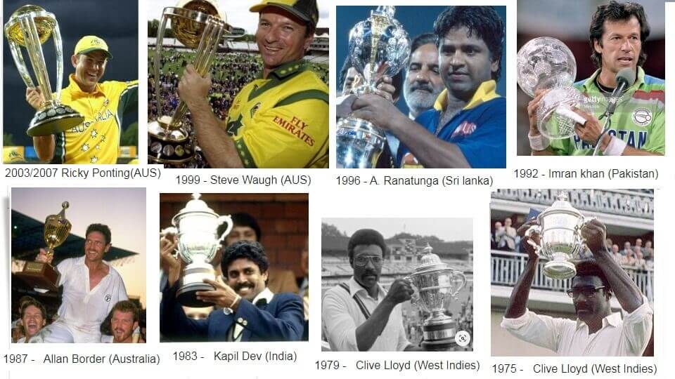 ICC Cricket World Cup 50 Overs Winners List
